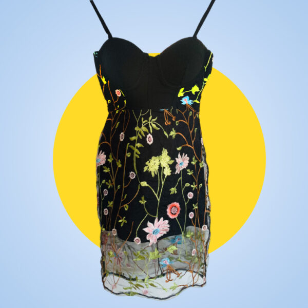 Vestido Floral Negro