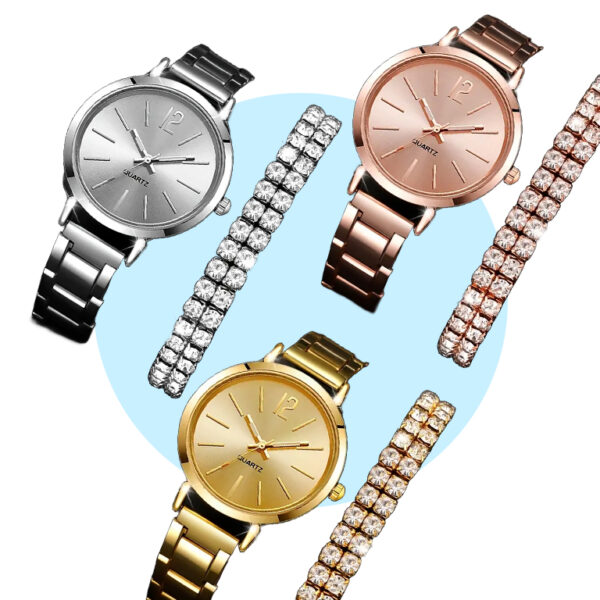 Conjunto de 6 piezas - 3 relojes + 3 Pulseras