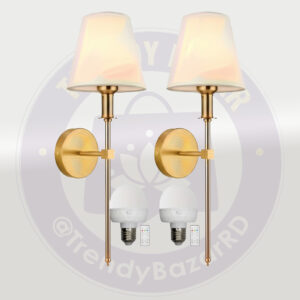 Lampara Aplique de Pared Moderno Dorado con Bombillo LED Recargable (Control Remoto) B