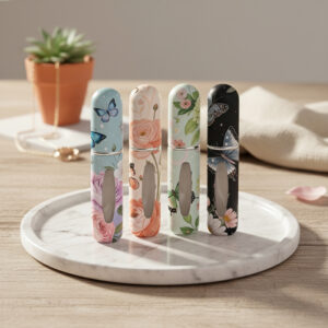 Mini Atomizador de Perfume Portátil de 5ml  Diseño Floral y Mariposas