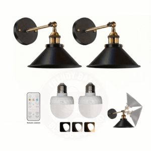 Lampara Aplique de Pared Moderno Dorado con Bombillo LED Recargable (Control Remoto) Mod 3