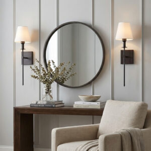 Lampara Aplique de Pared Moderno Negro con Bombillo LED Recargable (Control Remoto)